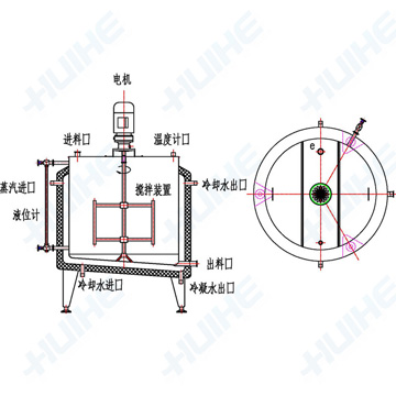 天然氣冷熱缸大致結構示意圖